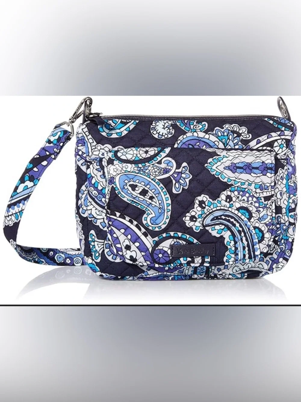 Vera Bradley Navy Blue Paisley Quilted Cosmetic Wristlet